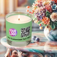 Business Logo Company Promotional QR Code Text Scented Candle