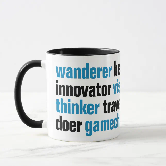 Innovator Gamechanger Visionary Dreamer Tag Cloud Mug