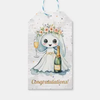  Ghost Bride with Champagne Wedding, Bridal Shower Gift Tags