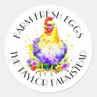 Farm Fresh Eggs | Personalized Classic Round Sticker