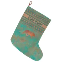 Southwest Cute Javelina Kid Personalized Large Christmas Stocking