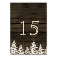 Barnwood Rustic Pine trees wedding table numbers