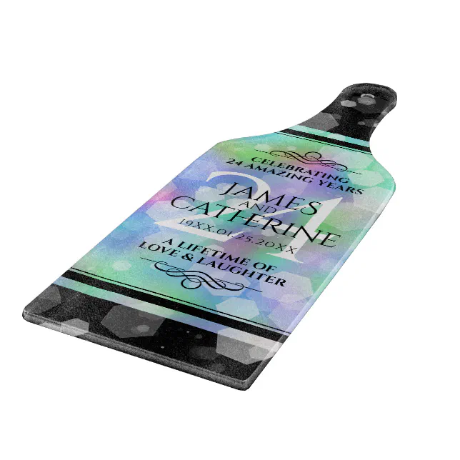 Elegant 24th Opal Wedding Anniversary Celebration Cutting Board