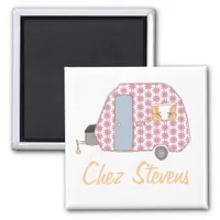 Personalized Retro Vintage Caravan Design Magnets