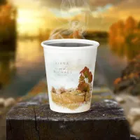 Watercolor Landscape Wedding Autumn Gold ID786 Paper Cups