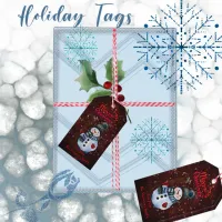 Cute Red Snowman Gift Tags