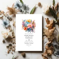 Bohemian and Earthy Floral Wedding Invitation