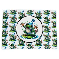 Funny Dancing Frog on a Lily Pad Birthday  Large Gift Bag