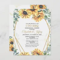 Budget Sunflowers Rehearsal Dinner Invitation