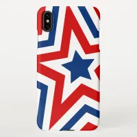 Patriotic Stars Red White and Blue Colourful iPhone XS Max Case