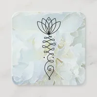 *~* Peony Heart Healer Massage Reiki Yoga Lotus Square Business Card