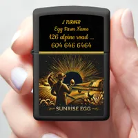 Egg Farming at Sunrise's Golden Glow Zippo Lighter