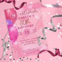 Stylish Modern Pink Balloons 30th Birthday Party Invitation