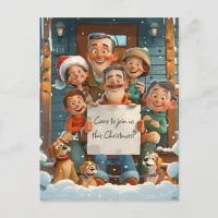 Big Family Christmas Postcard