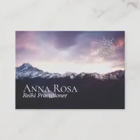 *~* Purple Mountains Pink & Lavender Sky Mandala Business Card