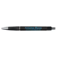 Black and Aqua Promotional Author Pen