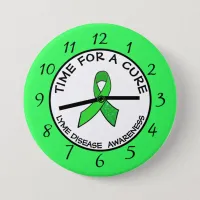 Time for a Cure Lime  Awareness Ribbon Stickers Button