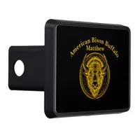 Intricate Bison Buffalo Head Illustration Hitch Cover