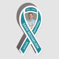 Suicide Awareness Memorial Photo Teal Ribbon Car Magnet