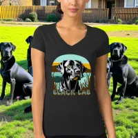 Black Labrador Retriever Vintage Text T-Shirt