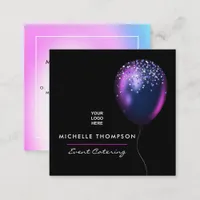 Dark Iridescent Balloons Event Coordinator Square Business Card