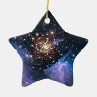 Fireworks in Space Celestial Star Ceramic Ornament