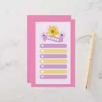 Yellow Purple Girly Floral Flower Blossom Hearts