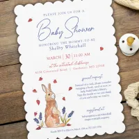 Watercolor Bunny Baby Shower Invitation