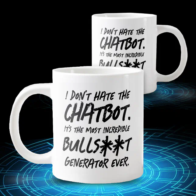 Funny I Don't Hate the Chatbot ... Giant Coffee Mug