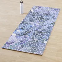 Elegant ice blue mosaic yoga mat