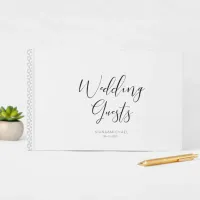 Simply Minimalist Wedding Black ID523 Guest Book