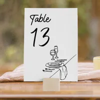 Modern Minimalist Luxury Wedding Hand-Drawn  Table Number