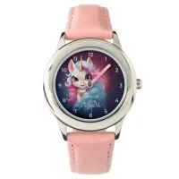 Cute Unicorn Pink & Purple Illustration Watch