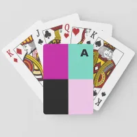 Bright Color Block Geometric Abstract Monogrammed Poker Cards