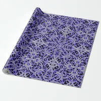 Purple and Silver Lace Pattern Wrapping Paper