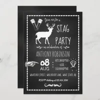 Bachelor Stag Party Celebration Chalkboard Invite