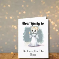 Blonde Ghost Bridesmaid Proposal Greeting Card