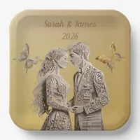 Bride & Groom Wedding Gifts Paper Plates