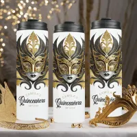 Masquerade Motif Quinceanera Black Gold ID1031 Thermal Tumbler