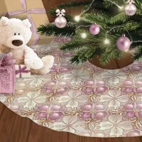 Pink Gold Christmas Merry Pattern#4 ID1009 Brushed Polyester Tree Skirt