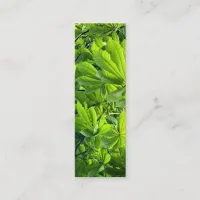 Nature Photography Green Leaves Bookmark New Leaf Mini Business Card