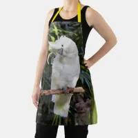 Funny Sulfur-Crested Cockatoo Parrot Bird Waves Apron