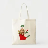 Retro Puppy for Christmas Tote Bag