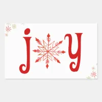 Red Watercolor Snowflake Joy Stickers