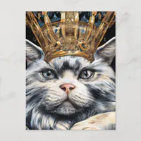 A Cat With a Crown Postcard