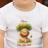 Cute Smiling Lion And Apple Tree