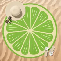 Lime Slice Summer Fruit Beach Towel