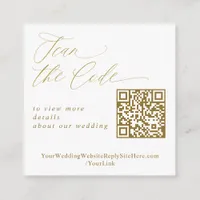 Elegant Gold QR Code Wedding Website Enclosure Card