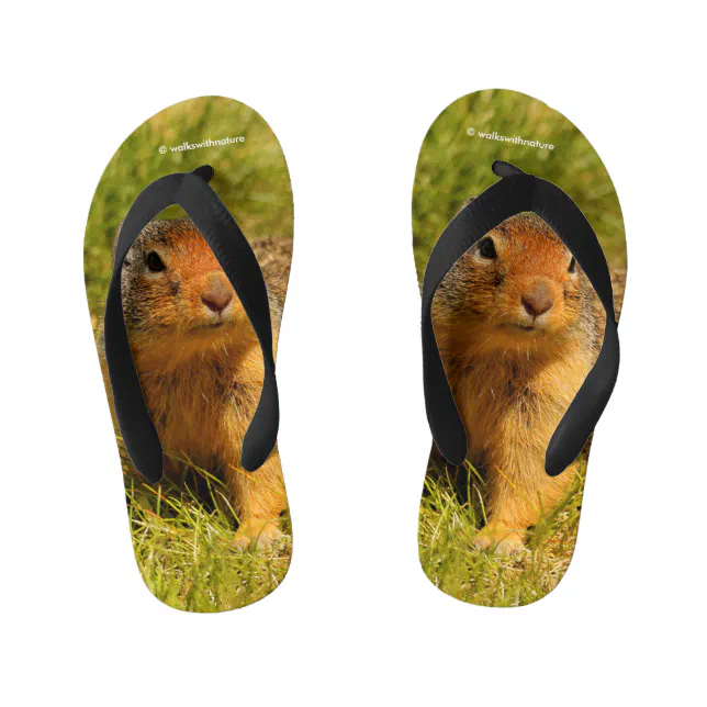 A Twitchy-Nosed Columbian Ground Squirrel Kid's Flip Flops