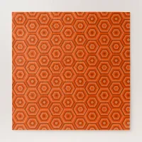 Orange Nested Hexagons Jigsaw Puzzle